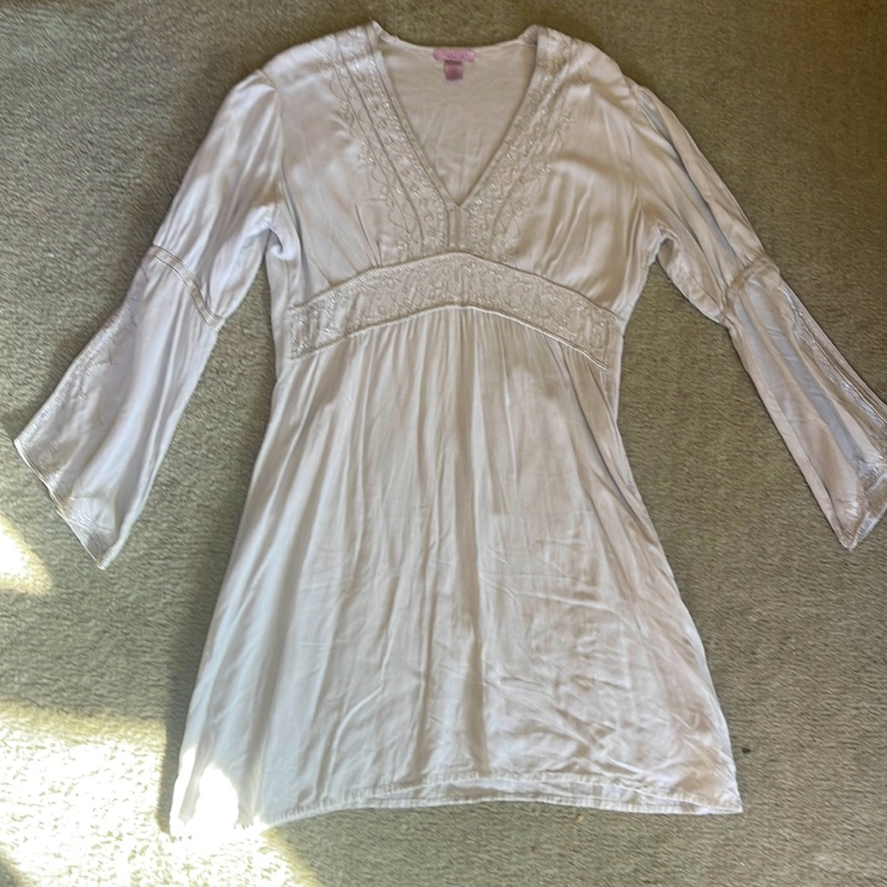 Calypso Saint Barth Womens Metallic Embroidered Dress S